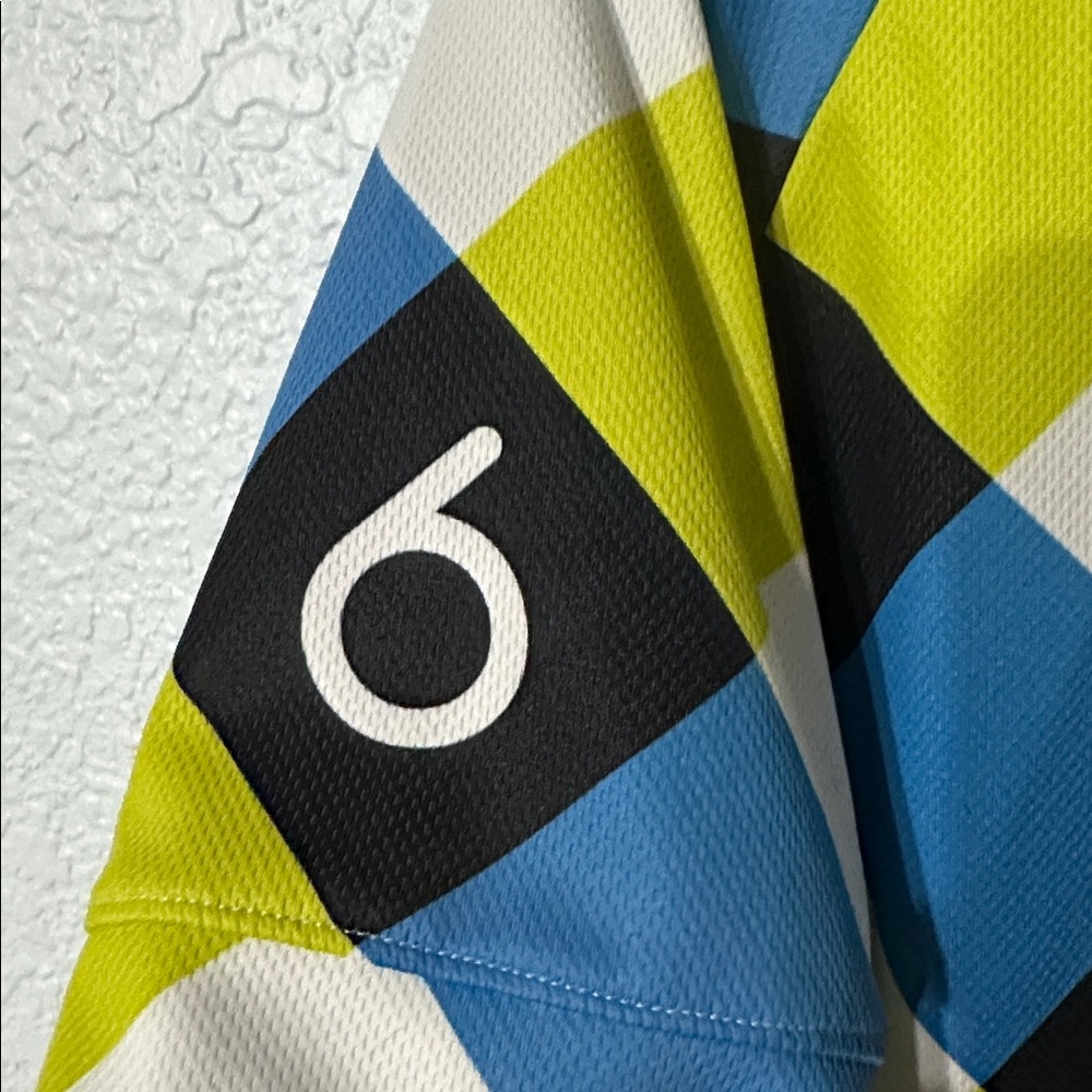Twin Six Men Blue Green Retro Patchwork Cycling‎ Jersey Size L - Picture 8 of 9